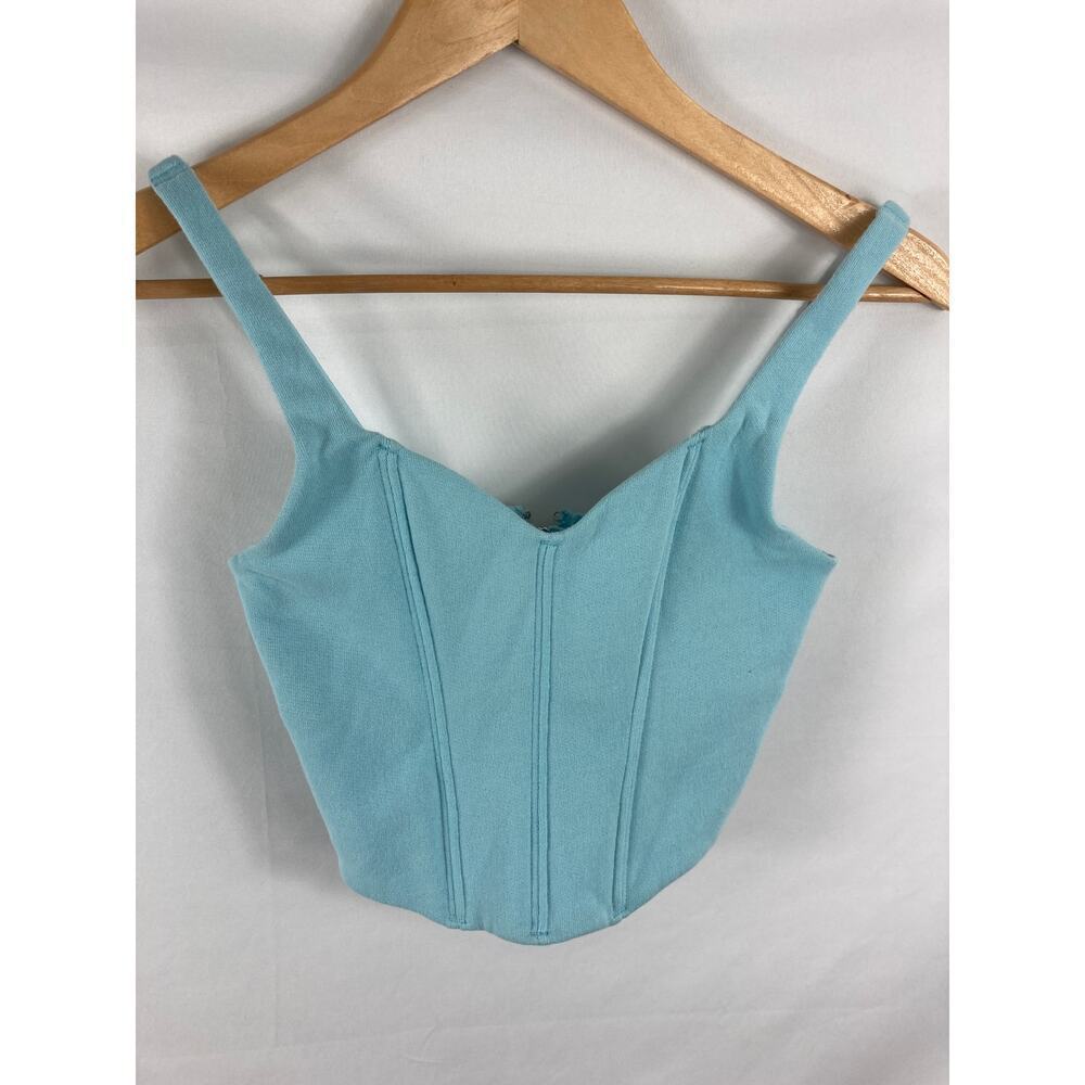 NWT Gilly Hicks Blue Fitted Corset Top Size XS